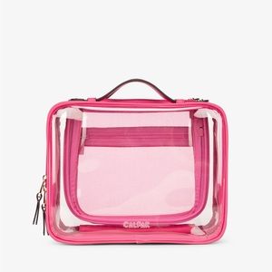 Calpak Large Clear Cosmetic Case Dragonfruit